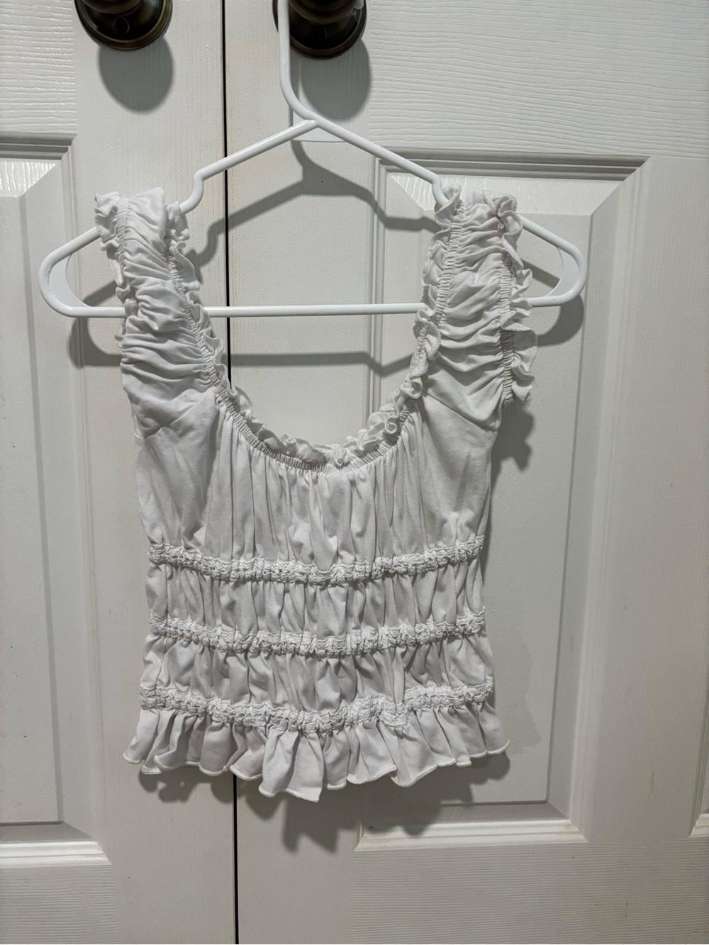 Ardene White Ruffled Smocked Tank - Picture 4 of 4
